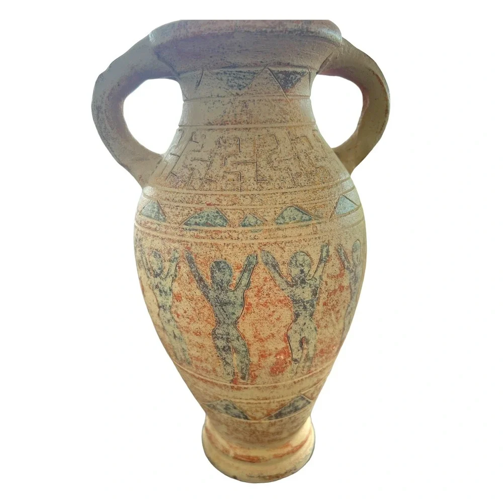 TARA COTTER‎ WEATHERED Dancing Tribe Women Hieroglyphic Vase